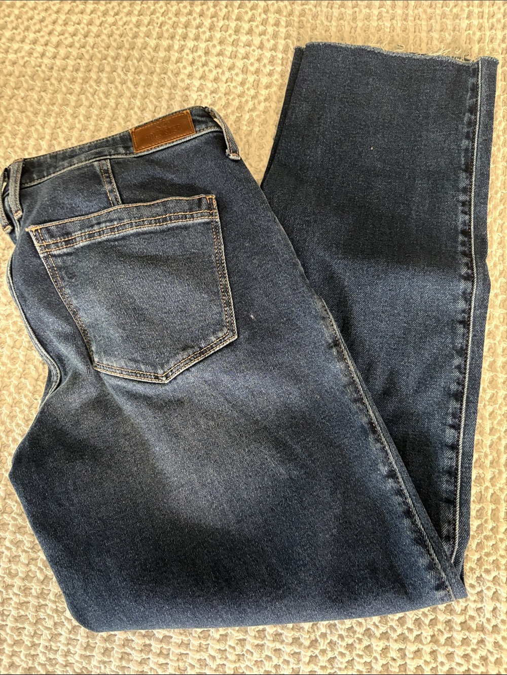 Hollister Men's Straight Jeans in Dark Blue Denim